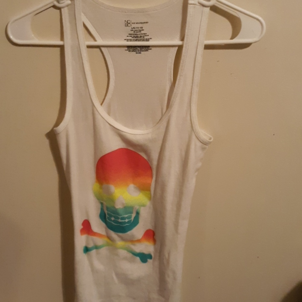 Colorful rainbow skull tank